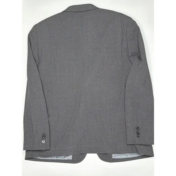 John Varvatos USA Mens Grey Wool Blend 2 Button Blazer Sport Coat 46R